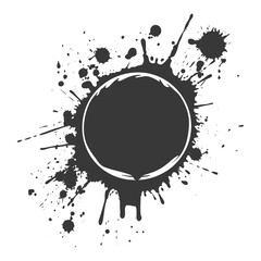 Silhouette circle coffee stain black color only