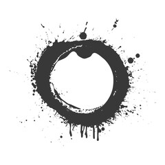 Silhouette circle coffee stain black color only