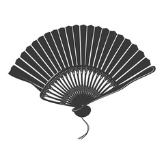 Silhouette classic handheld folding fan black color only