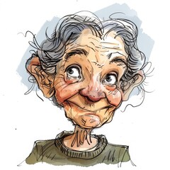 Whimsical Portrait of a Gentle Elderly Lady Generative AI