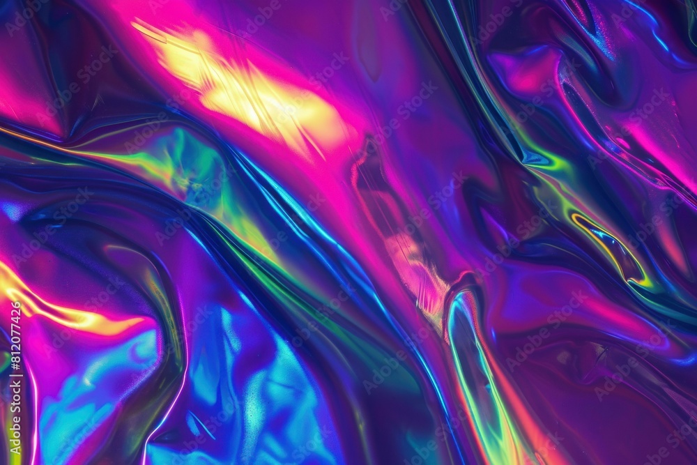 Poster spectral abstract fluid holographic. abstract neon. generate ai