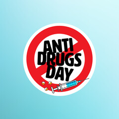 Obraz premium World Anti-Drug Day Poster Background Design Template