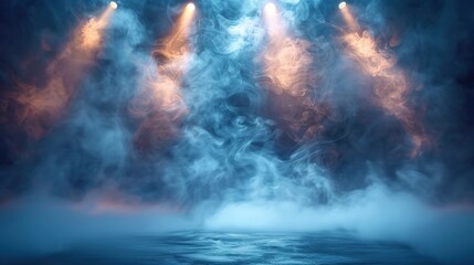 blue smoky studio background