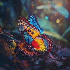 A symbolic image a butterfly emerging from a cocoon, with vibrant colors, representing the transformative power of gene editing technology