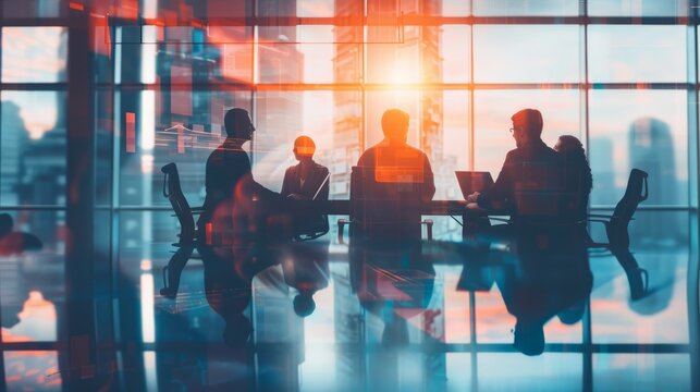 business formal meeting conference discussion with coworker shareholder or client concentrate private ideas data report analysis businesspeople working find solution together in office,ai generate