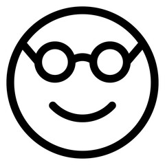 nerd line icon isolated on white background