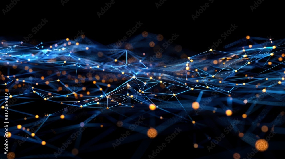 Aufkleber design an illustration that visualizes the expansion of a business network, using interconnected nod