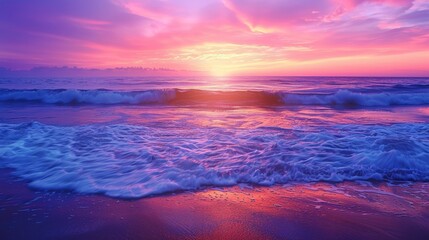 Seascapes Colorful Sunsets: Neon photos capturing the stunning beauty of colorful sunsets over the sea