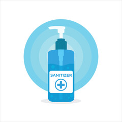 Sanitizer Bottle Illustration Design Vector