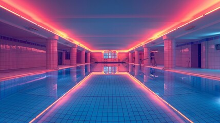 Swimming Pools Urban Oasis: A photo featuring an empty swimming pool transformed into an urban oasis