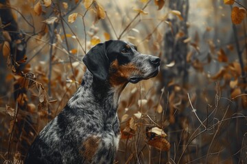 Bluetick Coonhound: Majestic Hunting Dog in the Woods 
