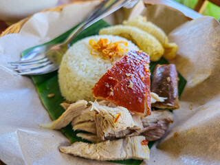 Balinese Babi Guling meal rice dish of roast pork dishes