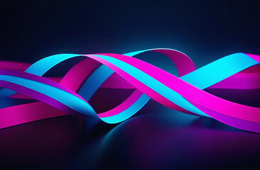 Abstract Ribbon neon color 