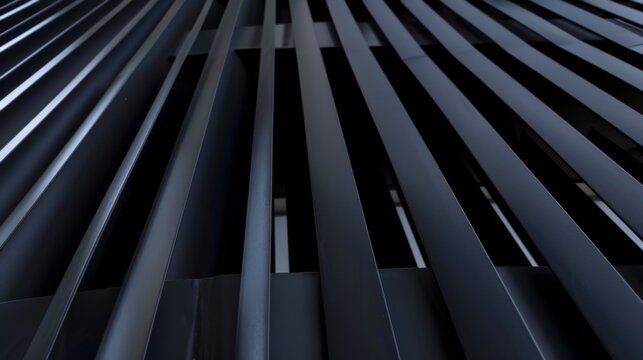 Close up view of architectural vertical lines on a building