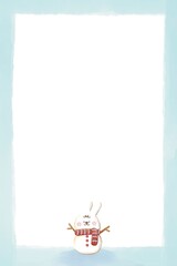 bunny snowman with blue frame card