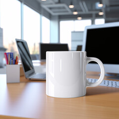 mug on a work desk