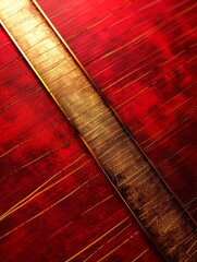 Velvet texture of royal red with gold lines, intersected by thin straight gold lines, creating a luxurious and elegant background