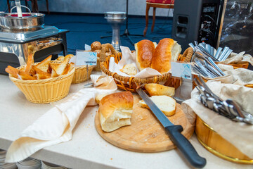 Variety of Bread on Buffet Table