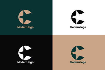 letter c logo, letter c  and star icon logo, letter c business logo, letter c security logo, logomark