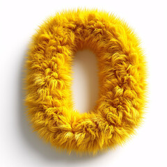 number 0 made of yellow fur