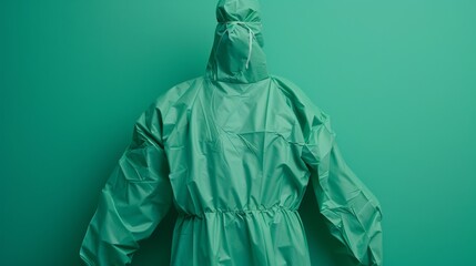 Patients torso in a green hospital suit, presented simply, ideal for healthcare documentation or patient care materials