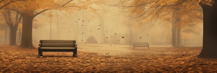 A solitary golden figure sits quietly on a park bench
