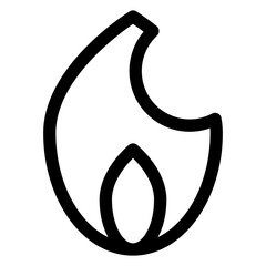 flame line icon isolated on white background