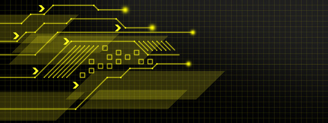 Abstract neon technology background with circuit board lines