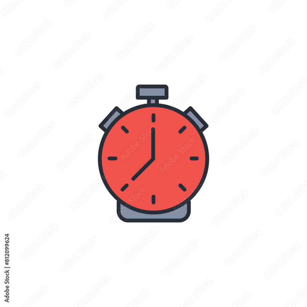 Poster timer icon. vector.editable stroke.linear style sign for use web design,logo.symbol illustration.