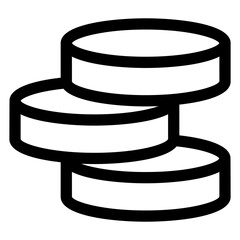 coin line icon isolated on white background