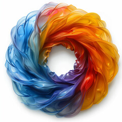 Multicolored scarf on white background. Generative AI