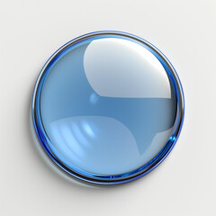 Round blue object on white surface. Generative AI