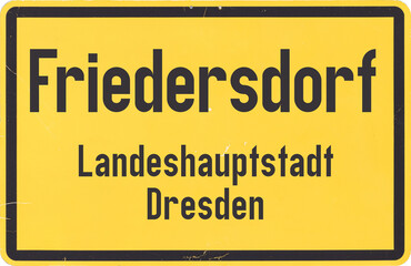 Ortsschild Dresden Friedersdorf