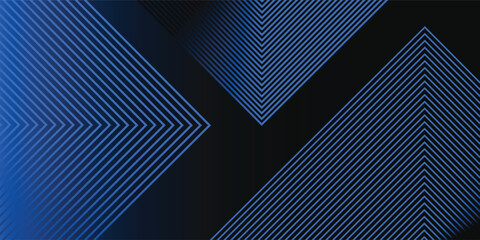 Blue and black vector 3D futuristic line abstract banner with glow line vector