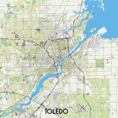 Naklejka premium Toledo, Ohio, USA map poster