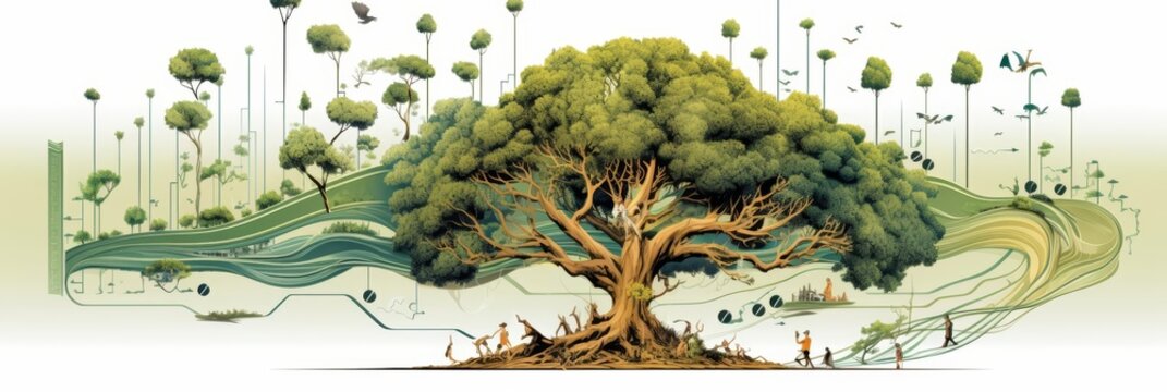 Visualizing the tree as a dynamic engine driving innovation and progress in the eco green movement