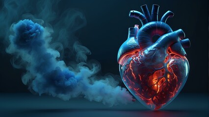 Fiery Heart: Mystical Illumination Amidst Darkness.
Symbolizing burning pains in the heart.