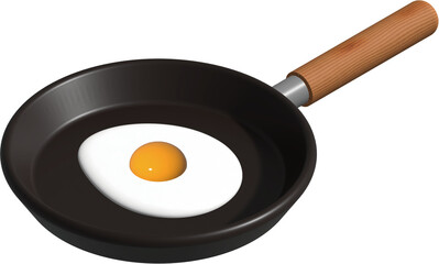 fried egg in a frying pan
