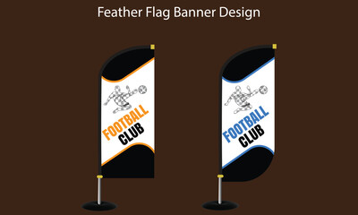 Advertising banner or feather flag for a football club. Vector design