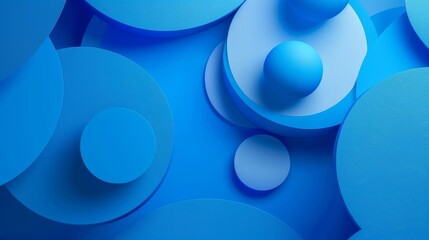 abstract blue geometric composition minimalist design background digital illustration