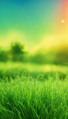 Fototapeta premium green grass and blue sky