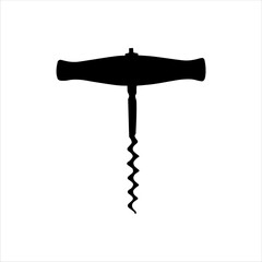 Corkscrew silhouette icon vector illustration isolated on white background