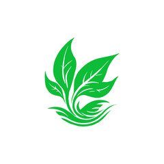 green leaf  vector icons, leaf logo design