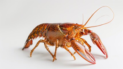 Red lobster, crayfish on a white background.
