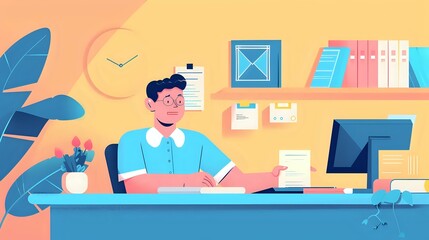 Illustration of an Accounts Receivable Manager's focus on customer satisfaction and financial health