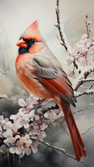 Elegant Cardinal In Winter Wonderland, Perfect For Seasonal Decor And Bird Enthusiasts, Ai Generated