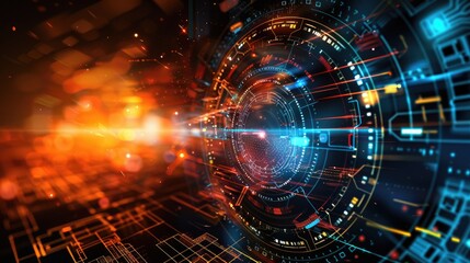 Obraz premium abstract futuristic technology background for presentations. High tech banner background
