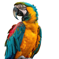 Fototapeta premium Colourful macaw on white background,png