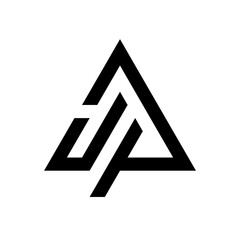 Letter JP triangle monogram logo