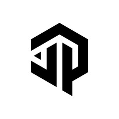 Letter JP bold monogram logo